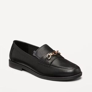 Old Navy Black Loafer with Gold Chain Accent